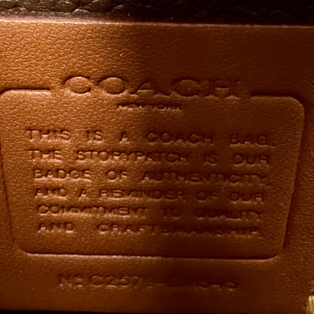 Coach Brown Pebbled Leather Top-Handle Shoulder Bag with Gold Accent - Picture 7 of 11